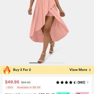 Halara high low midi dress. 2-piece with shorts.